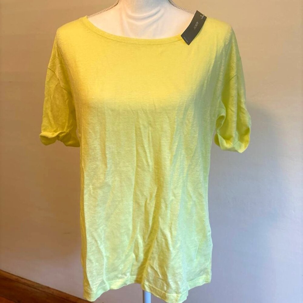 JCREW LINEN T-SHIRT LEMON-LIME (S)